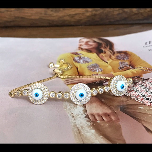 Jewelry - Gold evil eye tennis bracelets